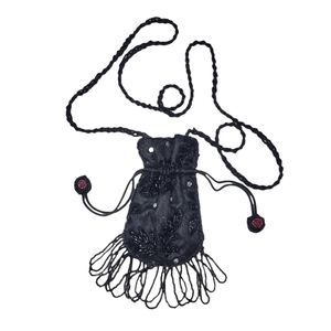 Small black beaded purse